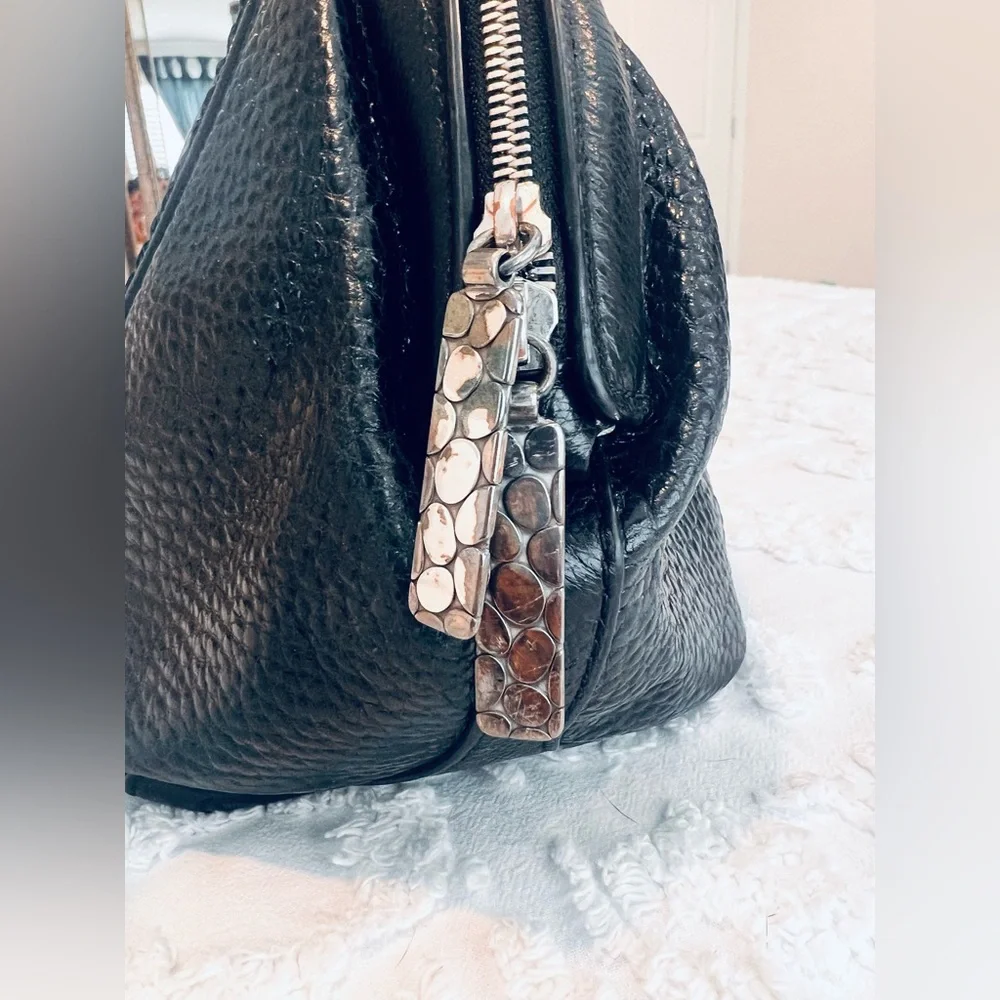 Brighton Black Pebbled Leather Satchel